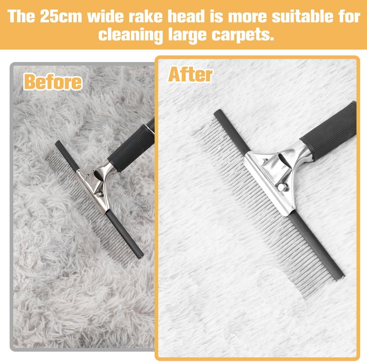 Blue Silicone Hand Held Carpet Rake