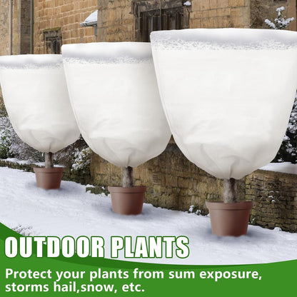 3PCS Winter Plant Covers Freeze Protection 39.4x39.4Inch Frost Blanket Shrub Covers with Drawstring Plant Protector Shrub Jacket Winter Tree Cover for Outdoor Plants, Shrub Potted Plants