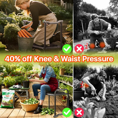 Garden Kneeler and Seat Heavy Duty, Wider and Thicker Kneeling Pad Stool