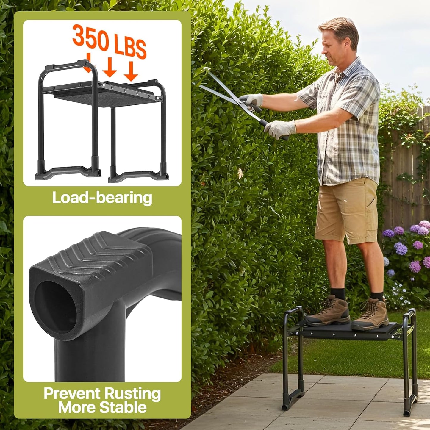 Garden Kneeler and Seat Heavy Duty, Wider and Thicker Kneeling Pad Stool