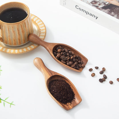 Large Wooden Scoop 1PCS - 6.3Inches Wood Scoop for Coffee Bean Sugar Tea Powder Bath Salt Laundry Detergent, Multipurpose Kitchen Flour Scoop for Big Jars Canisters