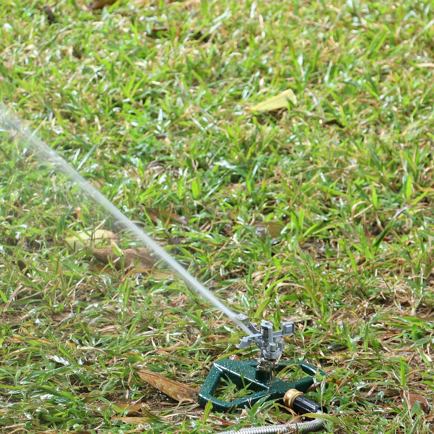 Heavy Duty Impact Pulsating Sprinkler for Yard, All Metal Adjustable Rotating Circular Impulse Lawn Sprinkler for Medium to Large Areas, Lawn and Garden, Coverage up to 5,800 Sq. Ft