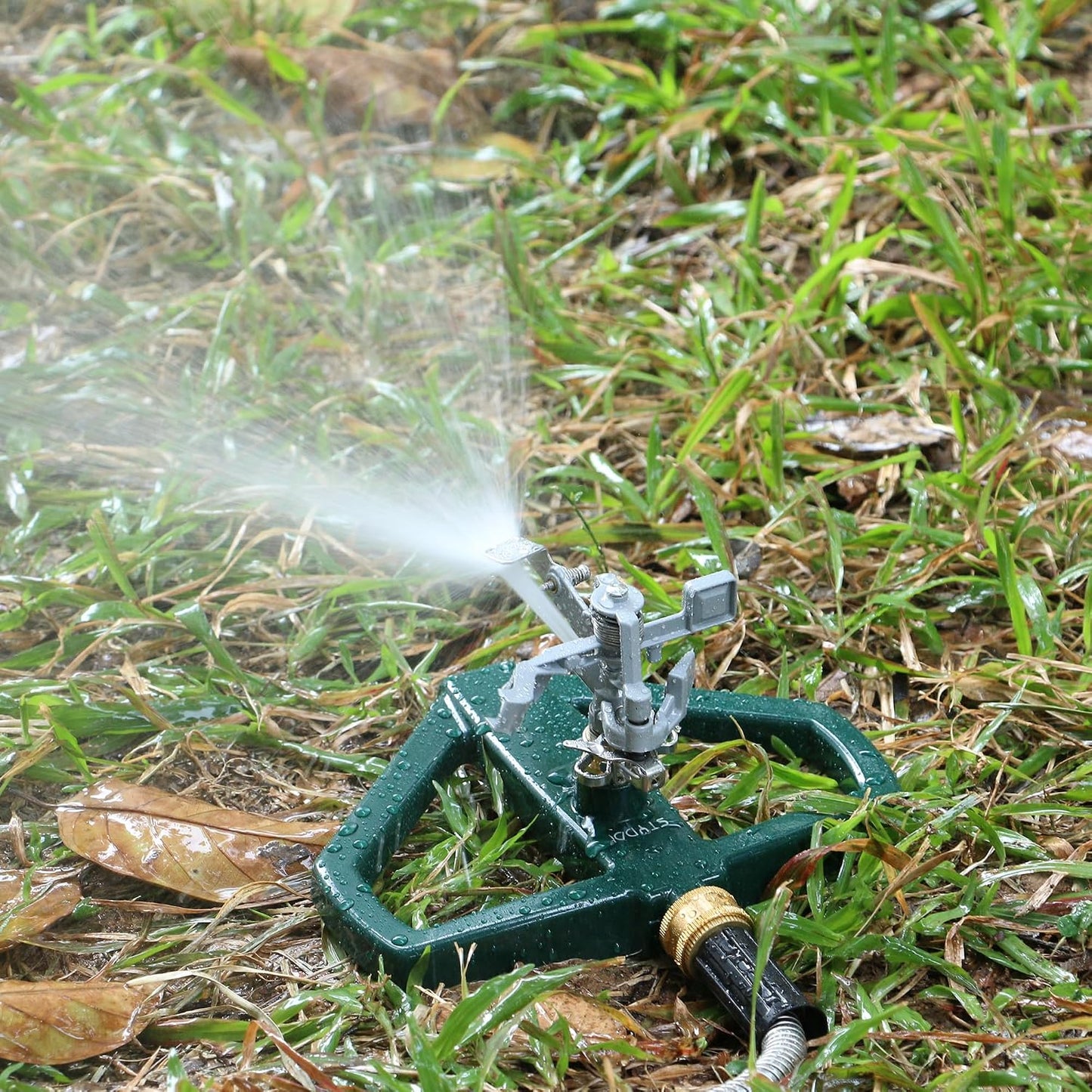 Heavy Duty Impact Pulsating Sprinkler for Yard, All Metal Adjustable Rotating Circular Impulse Lawn Sprinkler for Medium to Large Areas, Lawn and Garden, Coverage up to 5,800 Sq. Ft