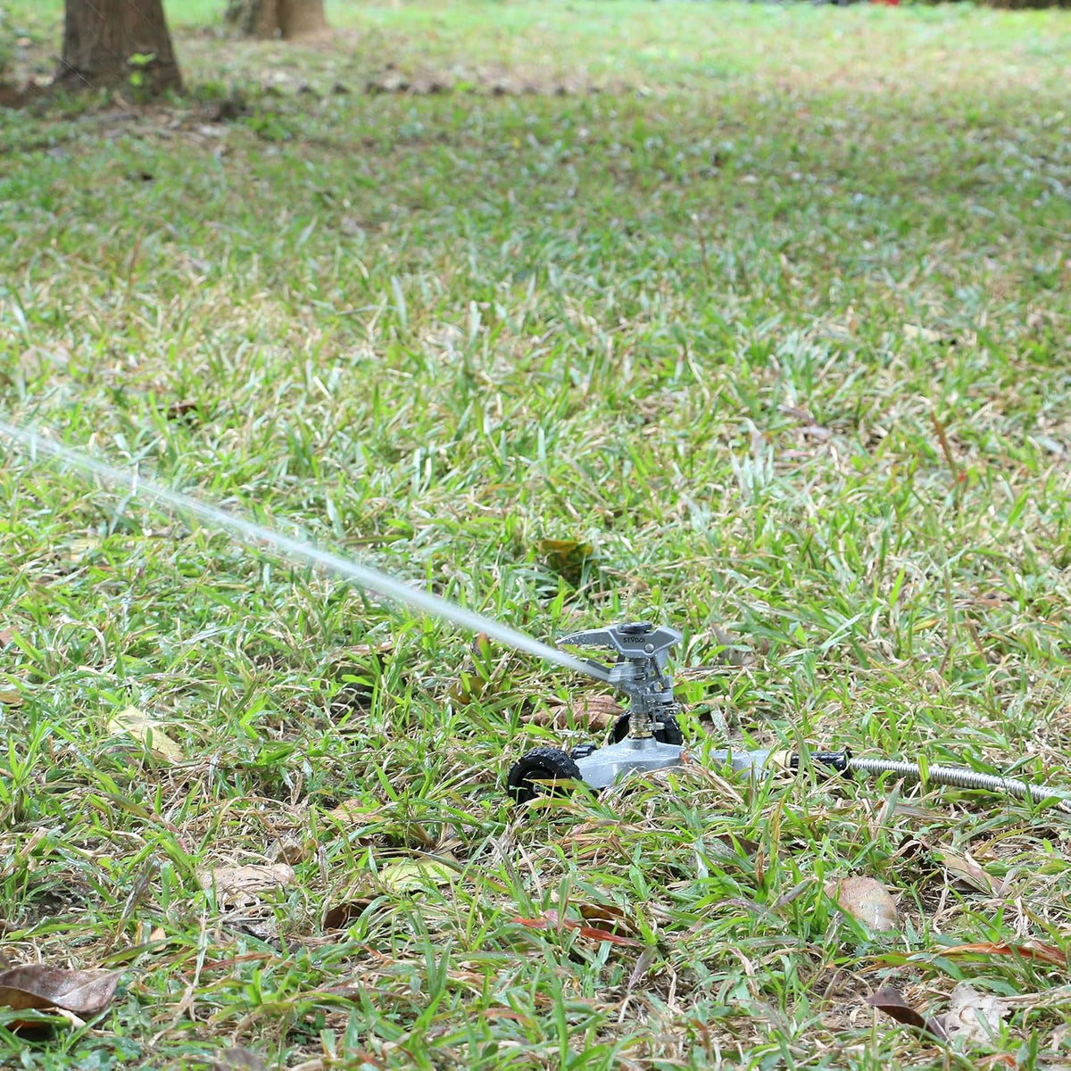 Heavy Duty Impact Pulsating Sprinkler for Yard, All Metal Adjustable Rotating Circular Impulse Lawn Sprinkler for Medium to Large Areas, Lawn and Garden, Coverage up to 5,800 Sq. Ft