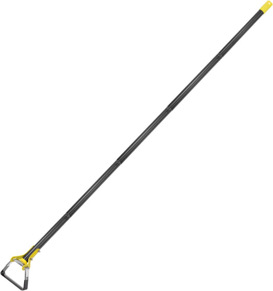 Hula Hoe Garden Tool 15-79 Inches Adjustable Loop Weeding Gardening Hoe Long Handle Hand Action Weed Tool for Garden Weeding Seeding, Black and Yellow