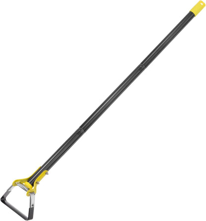 Hula Hoe Garden Tool 15-79 Inches Adjustable Loop Weeding Gardening Hoe Long Handle Hand Action Weed Tool for Garden Weeding Seeding, Black and Yellow