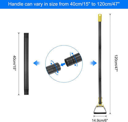 Hula Hoe Garden Tool 15-79 Inches Adjustable Loop Weeding Gardening Hoe Long Handle Hand Action Weed Tool for Garden Weeding Seeding, Black and Yellow