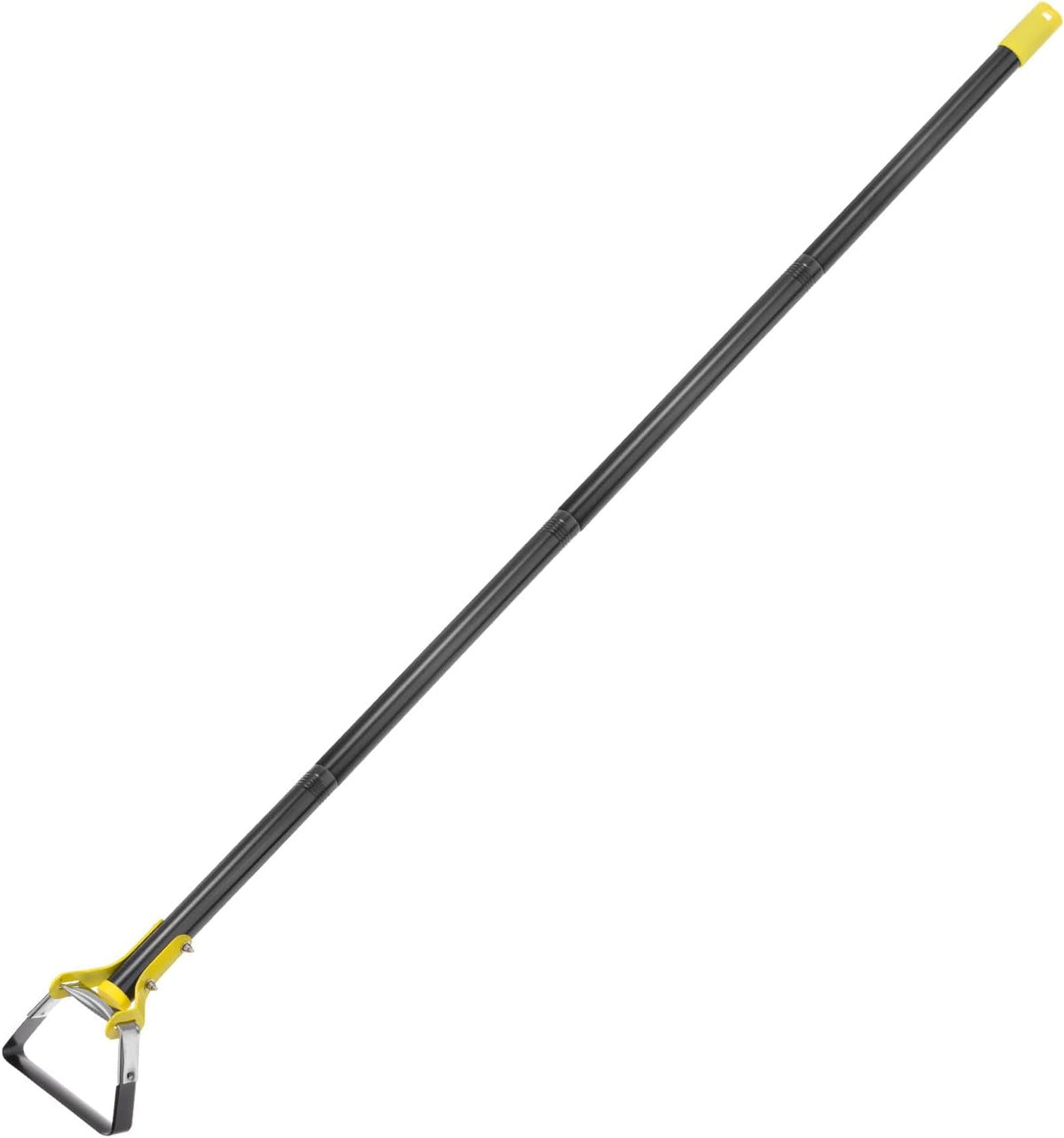 Hula Hoe Garden Tool 15-79 Inches Adjustable Loop Weeding Gardening Hoe Long Handle Hand Action Weed Tool for Garden Weeding Seeding, Black and Yellow