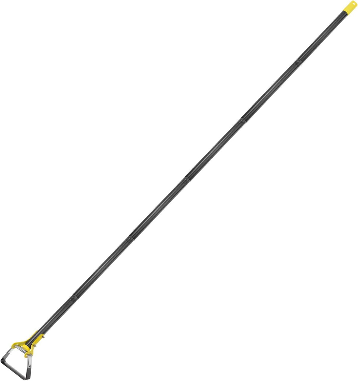 Hula Hoe Garden Tool 15-79 Inches Adjustable Loop Weeding Gardening Hoe Long Handle Hand Action Weed Tool for Garden Weeding Seeding, Black and Yellow
