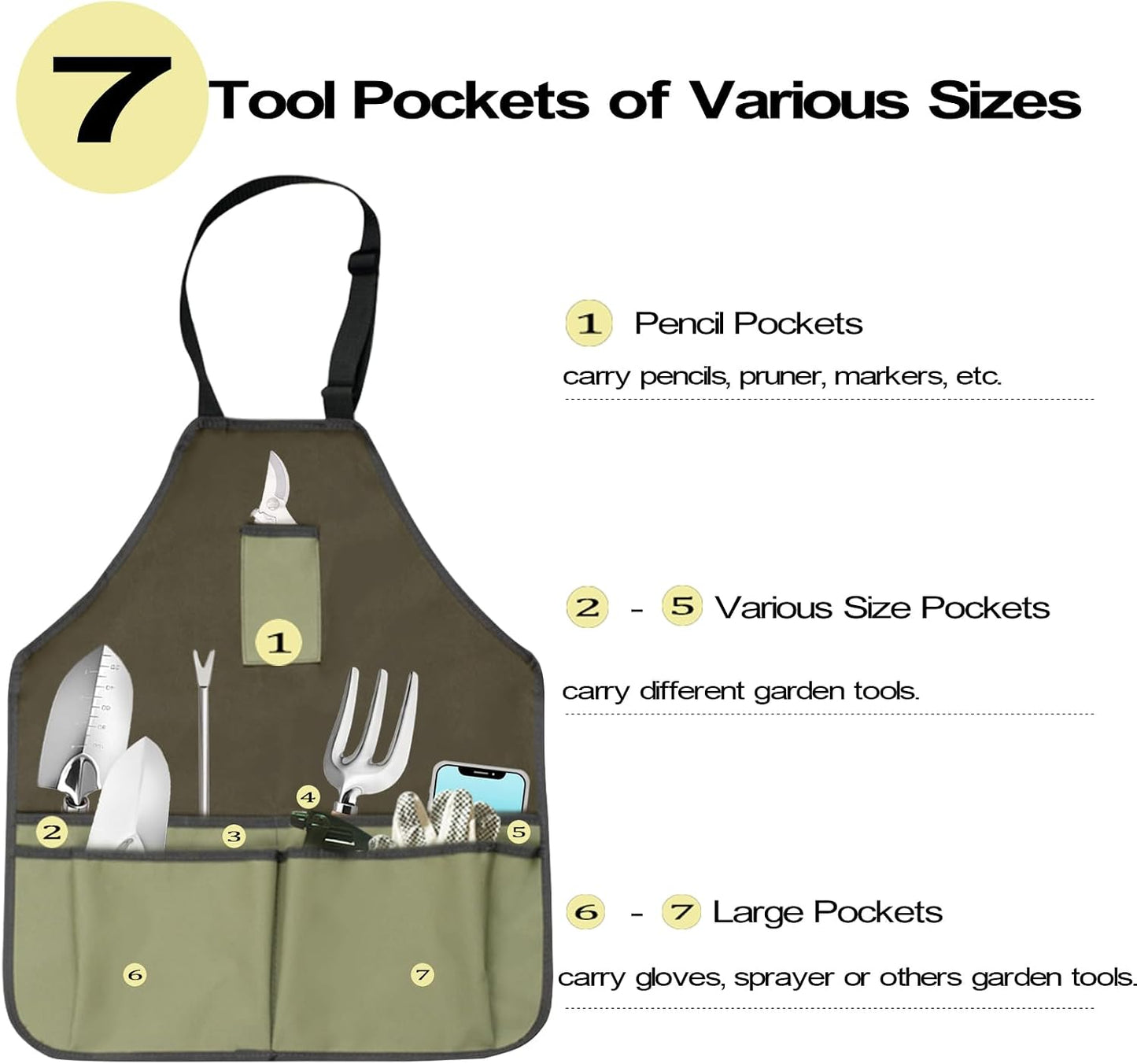 Garden Tool Set, 12 Pieces Heavy Duty Gardening Hand Tools with Garden Tools Organizer Handbag, Apron, Rust-Proof Stainless Steel Gardening Kit, Wood Handle, Ideal Garden Gifts for Women Men