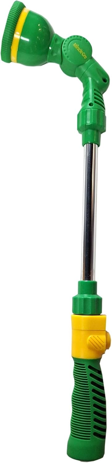17 in. Watering Wand – 6-Pattern Garden Hose Wand with Adjustable Spray Settings, Comfort Grip, and Extended Reach for Watering Hanging Baskets, Plants, and Garden Beds