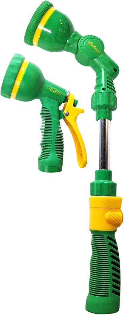 17 in. Watering Wand – 6-Pattern Garden Hose Wand with Adjustable Spray Settings, Comfort Grip, and Extended Reach for Watering Hanging Baskets, Plants, and Garden Beds