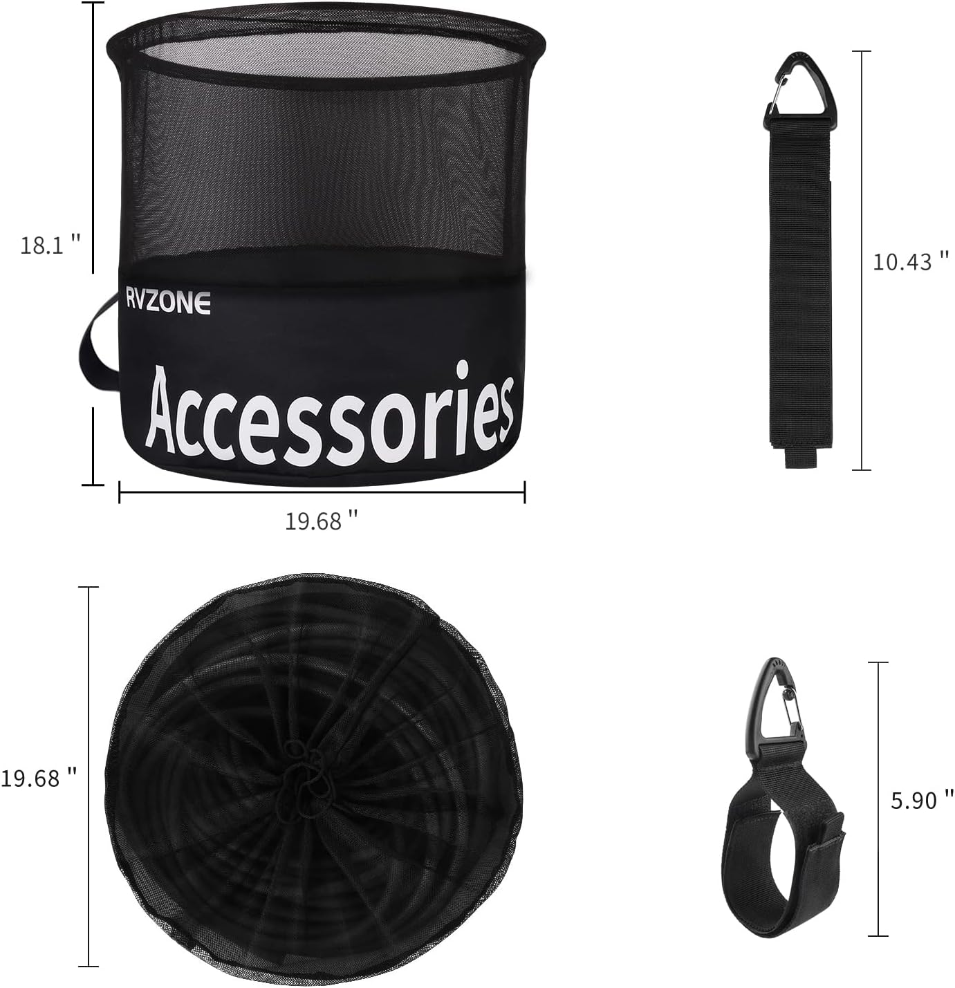 Gray Waterproof RV Hose Storage Bag for Sewer Water Hoses & Cords