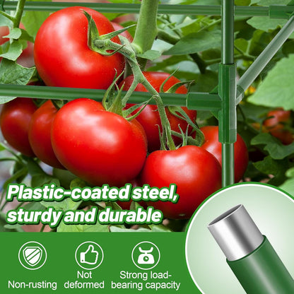 Sturdy Square Tomato Cage with Movable 17 Gal Grow Bags, 3 Sets