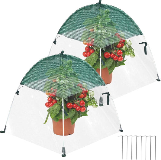 2 PCS Garden Plant Cover, Outdoor Plant Protector for Raised Beds, Garden Row Accelerator Plants Cover with Insect Net Greenhouse Frost Cover & Vegetable Plant