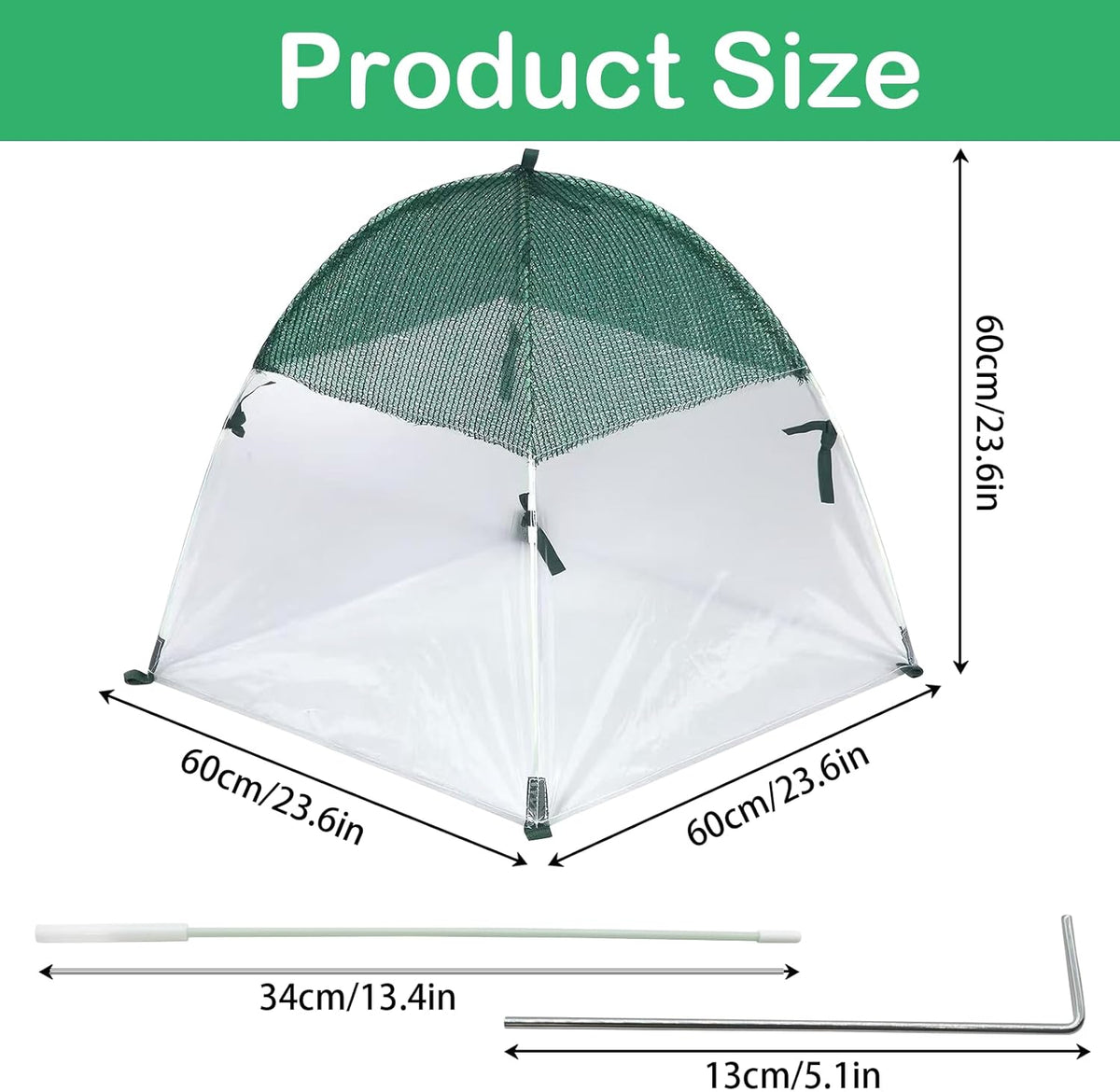 2 PCS Garden Plant Cover, Outdoor Plant Protector for Raised Beds, Garden Row Accelerator Plants Cover with Insect Net Greenhouse Frost Cover & Vegetable Plant