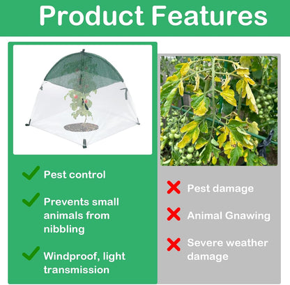 2 PCS Garden Plant Cover, Outdoor Plant Protector for Raised Beds, Garden Row Accelerator Plants Cover with Insect Net Greenhouse Frost Cover & Vegetable Plant