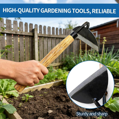Kana Hoe 217 Japanese Garden Tool - Hand Hoe/Sickle is Perfect for Weeding and Cultivating. The Blade Edge is Very Sharp. (Beige-007)