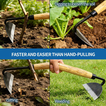 Kana Hoe 217 Japanese Garden Tool - Hand Hoe/Sickle is Perfect for Weeding and Cultivating. The Blade Edge is Very Sharp. (Beige-007)