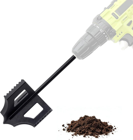 4-in-1 Garden Tiller Soil Cultivator Compatible with 3/8" Hex Drive Drill