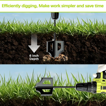 4-in-1 Garden Tiller Soil Cultivator Compatible with 3/8" Hex Drive Drill