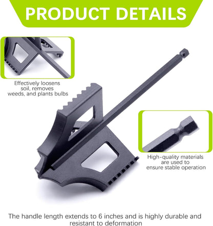 4-in-1 Garden Tiller Soil Cultivator Compatible with 3/8" Hex Drive Drill
