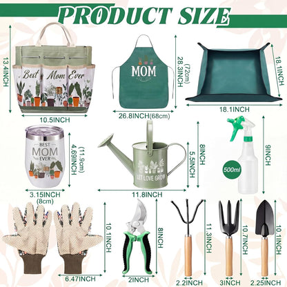 11 Pcs Nana Gardening Gifts Mom Watering Can Set Include Garden Tool Garden Tools Tote Trigger Sprayer Soil Mat Apron Tumbler Pruning Shears Glove for Women Plant Enthusiast Present