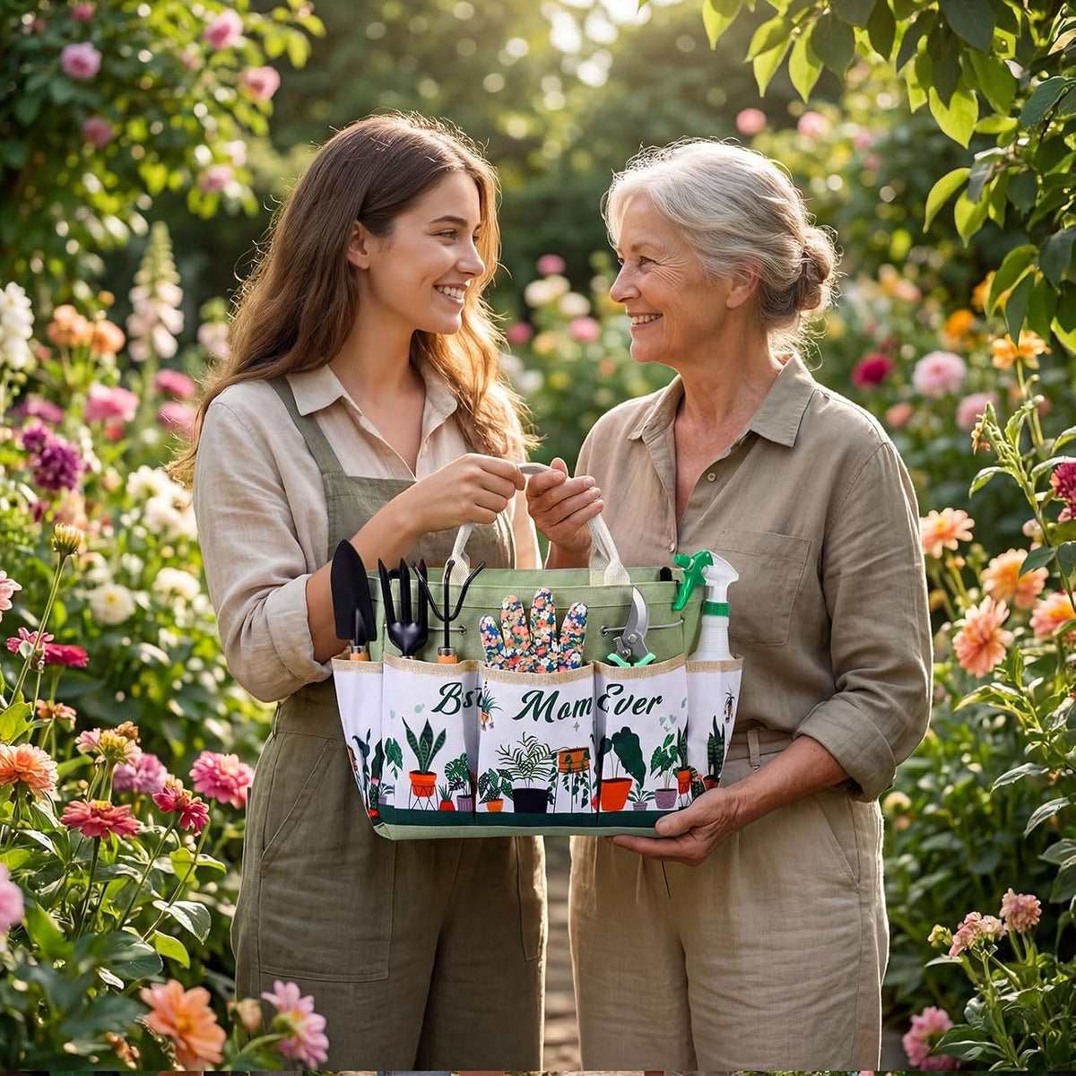 11 Pcs Nana Gardening Gifts Mom Watering Can Set Include Garden Tool Garden Tools Tote Trigger Sprayer Soil Mat Apron Tumbler Pruning Shears Glove for Women Plant Enthusiast Present