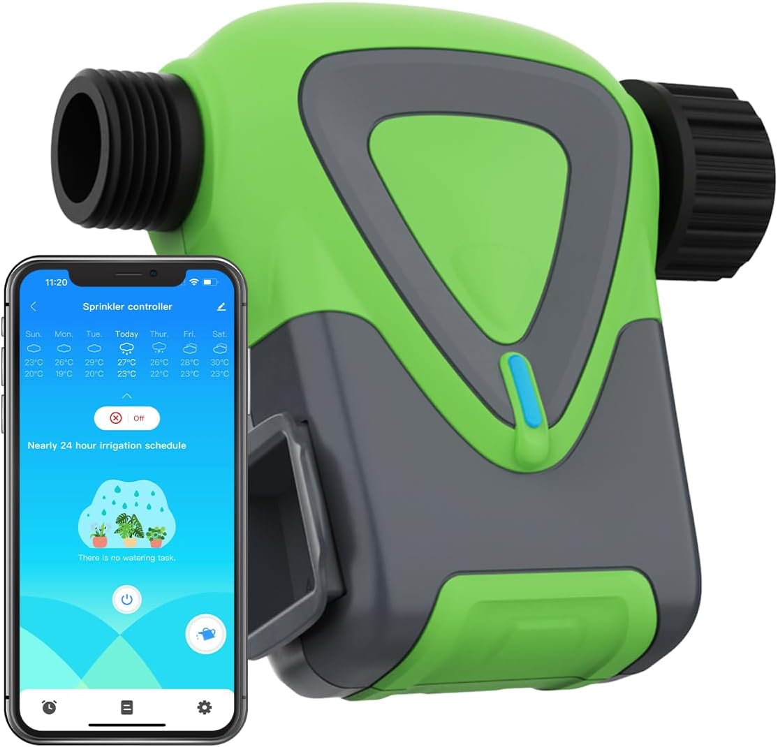 Water Timer for Garden Hose(Note:Zigbee Gateway Needs to be Purchased Separately), GreenVation Plant Automatic System for Yard Outdoor Irrigation, Smart Sprinkler Timer with Tuya/Smart Life App