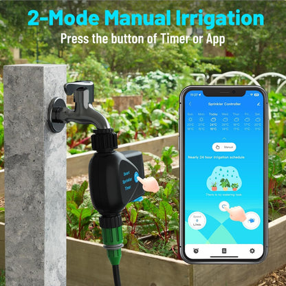 Water Timer for Garden Hose(Note:Zigbee Gateway Needs to be Purchased Separately), GreenVation Plant Automatic System for Yard Outdoor Irrigation, Smart Sprinkler Timer with Tuya/Smart Life App