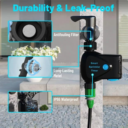 Water Timer for Garden Hose(Note:Zigbee Gateway Needs to be Purchased Separately), GreenVation Plant Automatic System for Yard Outdoor Irrigation, Smart Sprinkler Timer with Tuya/Smart Life App