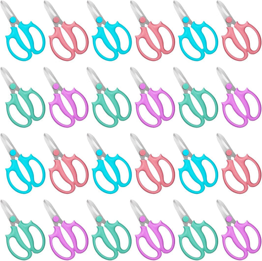 24 Pcs Flower Scissors Stainless Steel Floral Shears Floral Scissors for Fresh Flower Shears for Yard Gardening Plants Hedge Flowers Cutting Secateurs Flowers Arrangement