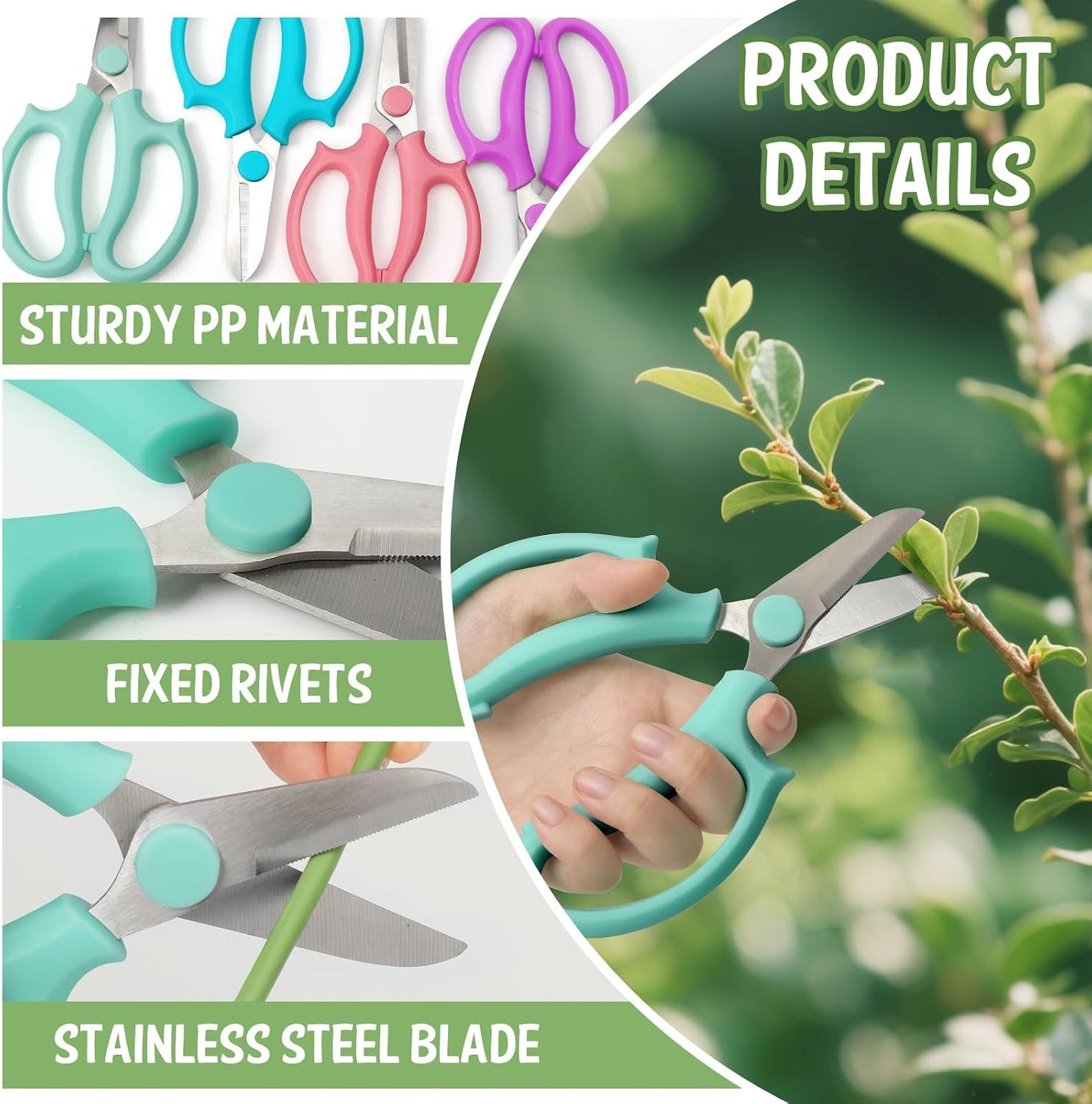 24 Pcs Flower Scissors Stainless Steel Floral Shears Floral Scissors for Fresh Flower Shears for Yard Gardening Plants Hedge Flowers Cutting Secateurs Flowers Arrangement
