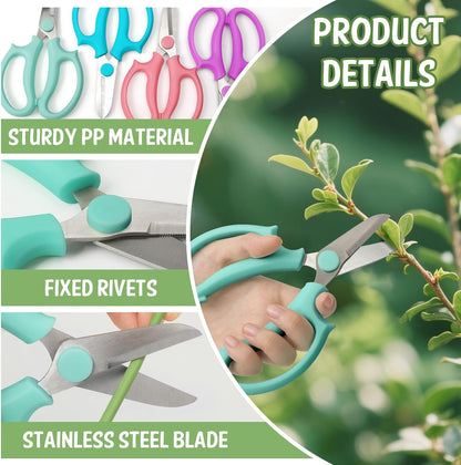 24 Pcs Flower Scissors Stainless Steel Floral Shears Floral Scissors for Fresh Flower Shears for Yard Gardening Plants Hedge Flowers Cutting Secateurs Flowers Arrangement