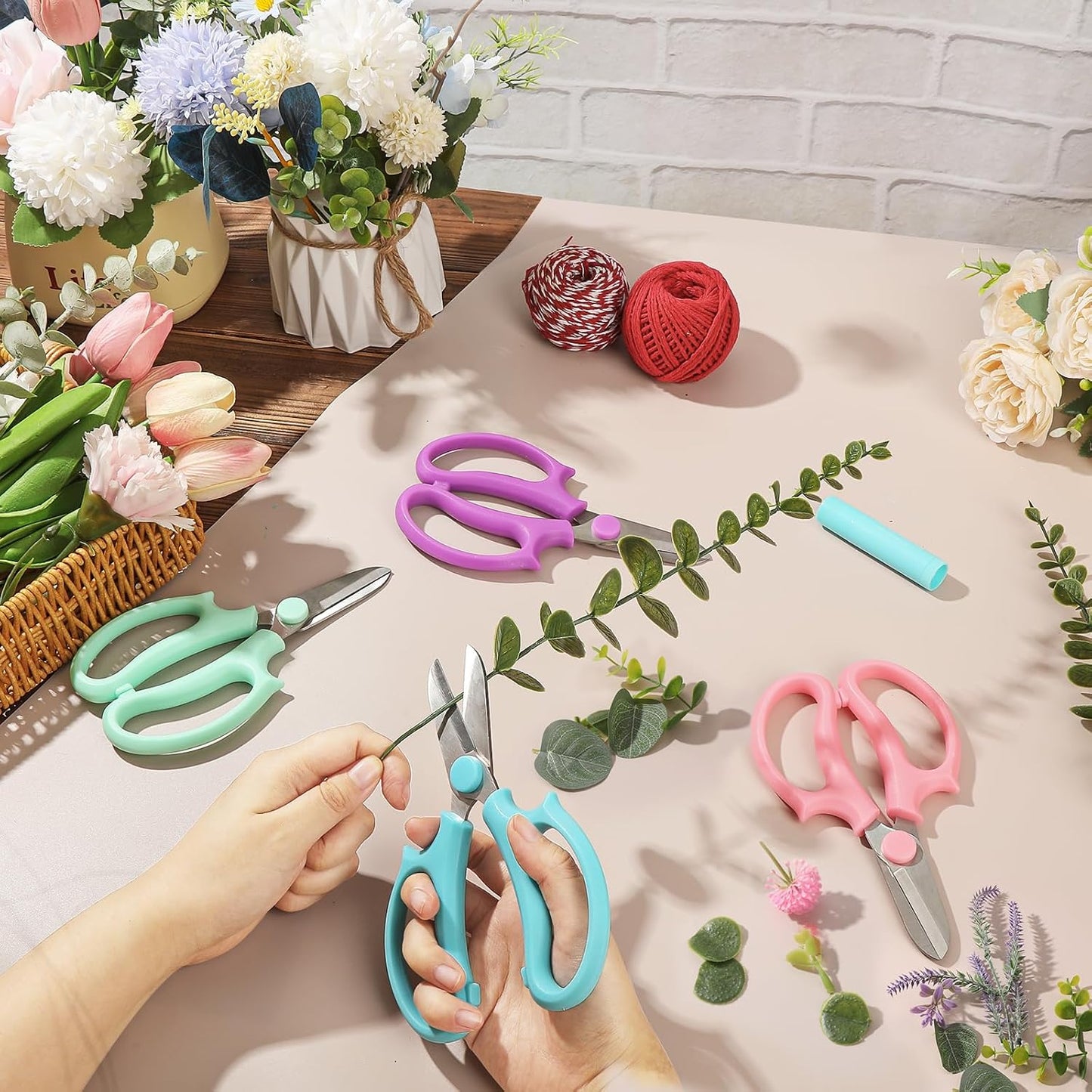 24 Pcs Flower Scissors Stainless Steel Floral Shears Floral Scissors for Fresh Flower Shears for Yard Gardening Plants Hedge Flowers Cutting Secateurs Flowers Arrangement
