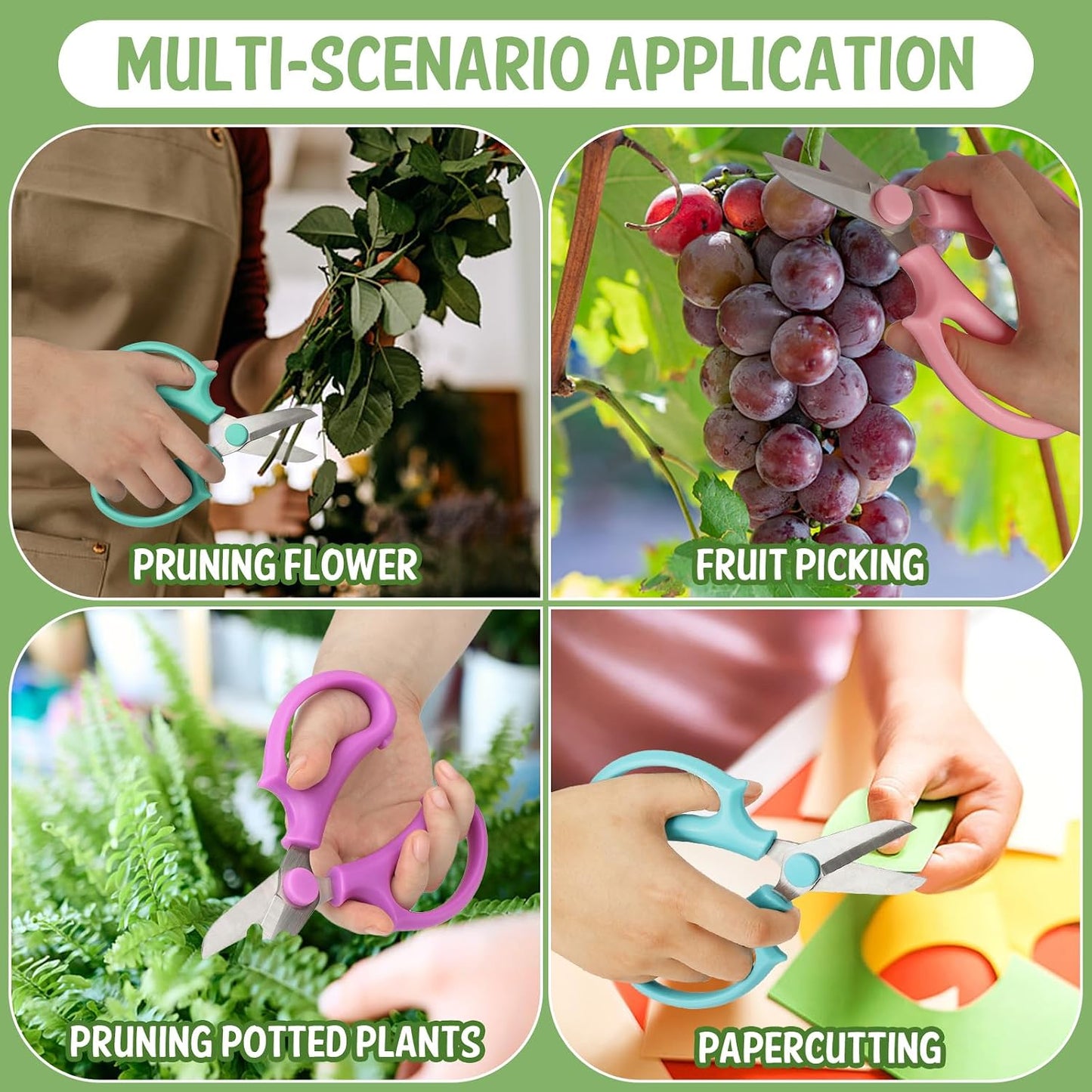 24 Pcs Flower Scissors Stainless Steel Floral Shears Floral Scissors for Fresh Flower Shears for Yard Gardening Plants Hedge Flowers Cutting Secateurs Flowers Arrangement