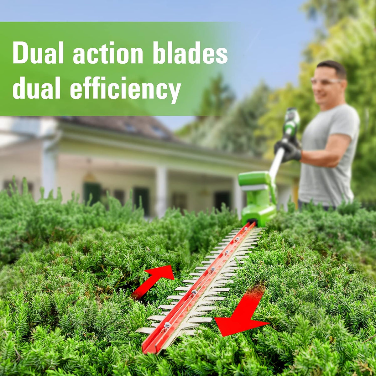 24V 8" Cordless Polesaw + 20" Pole Hedge Trimmer Combo (Great For Pruning and Trimming Branches / Shrubs), 2.0Ah Battery and Charger Included