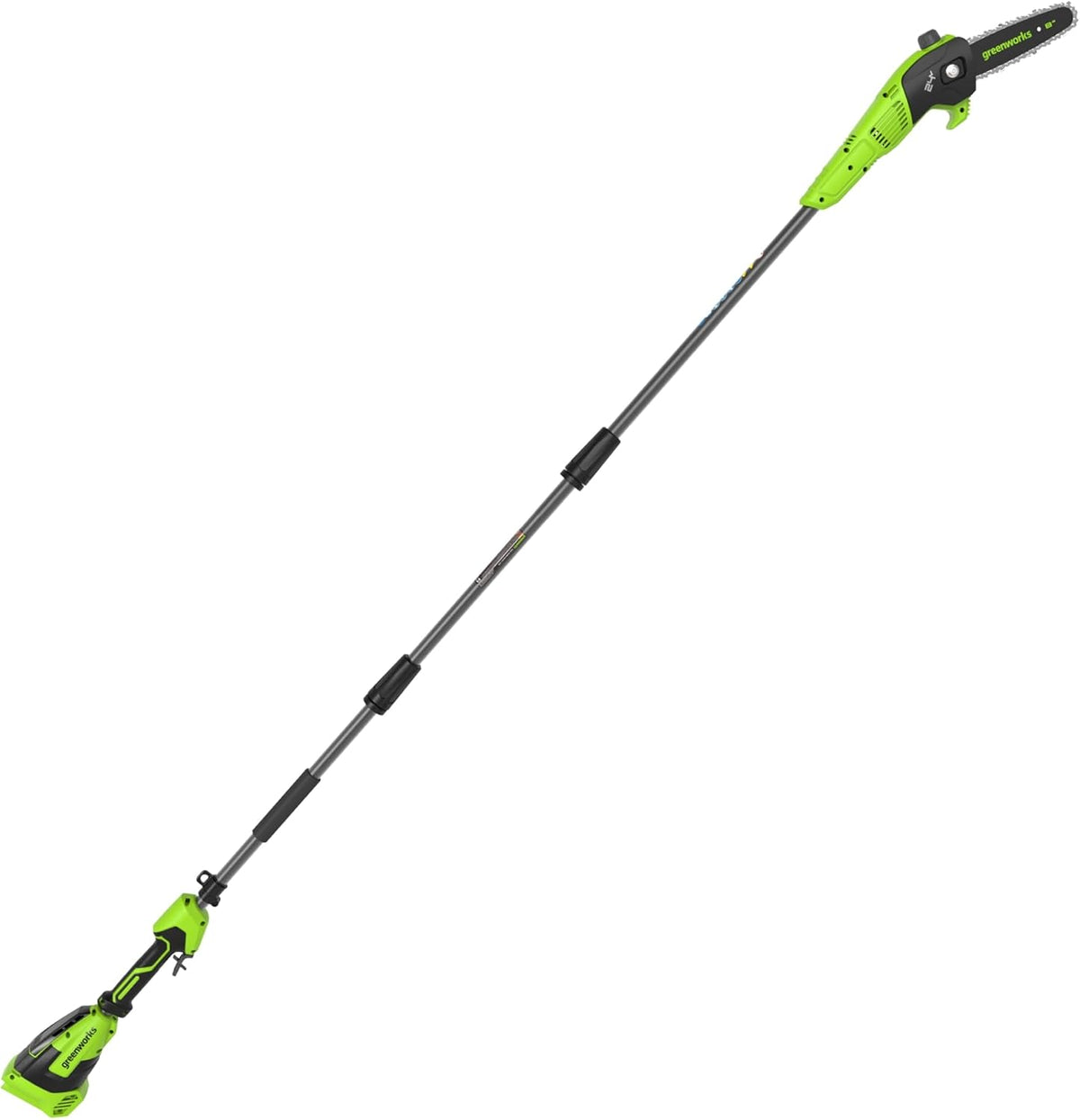24V 8" Cordless Polesaw + 20" Pole Hedge Trimmer Combo (Great For Pruning and Trimming Branches / Shrubs), 2.0Ah Battery and Charger Included