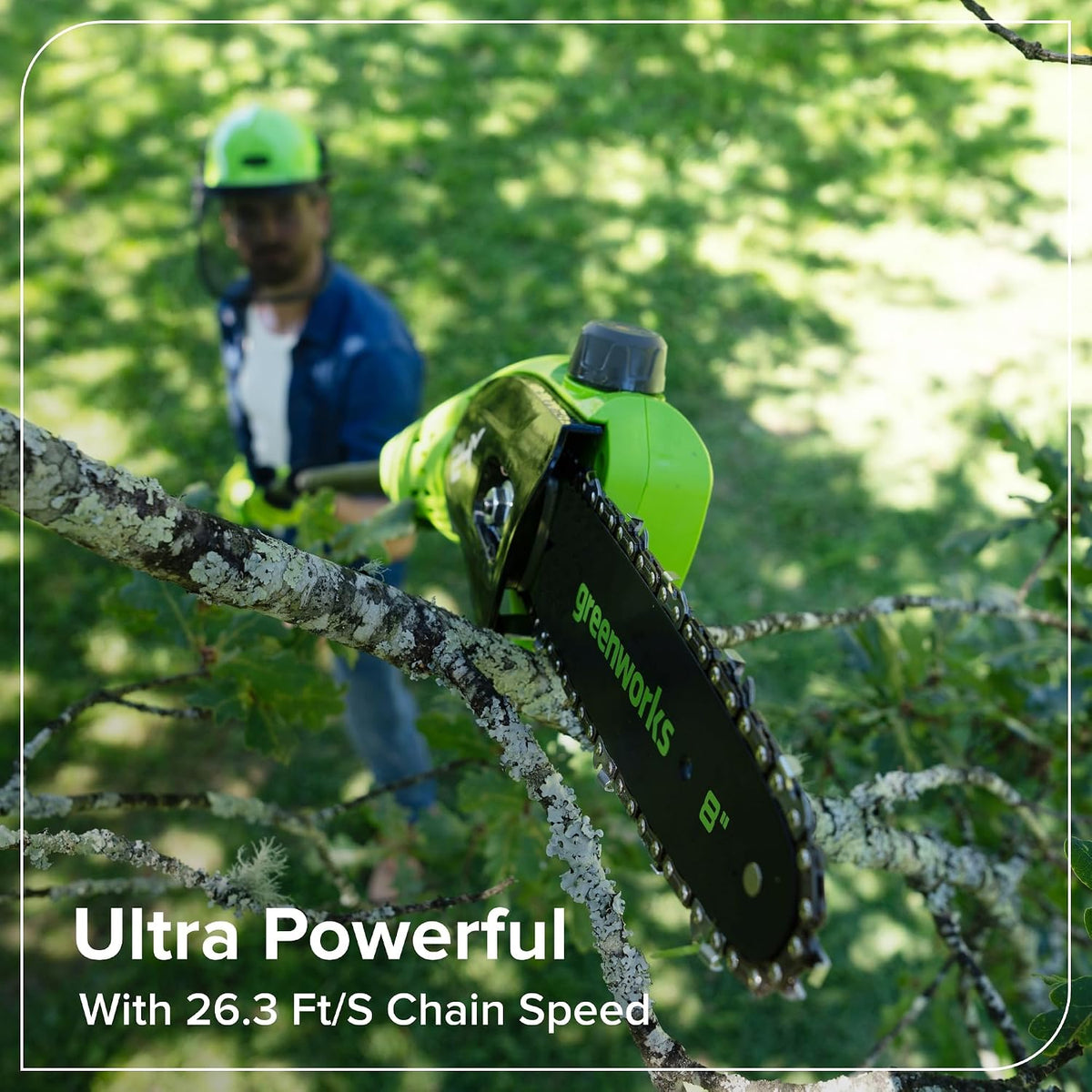 24V 8" Cordless Polesaw + 20" Pole Hedge Trimmer Combo (Great For Pruning and Trimming Branches / Shrubs), 2.0Ah Battery and Charger Included