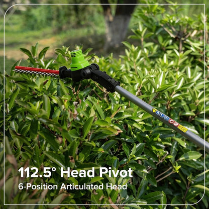 24V 8" Cordless Polesaw + 20" Pole Hedge Trimmer Combo (Great For Pruning and Trimming Branches / Shrubs), 2.0Ah Battery and Charger Included