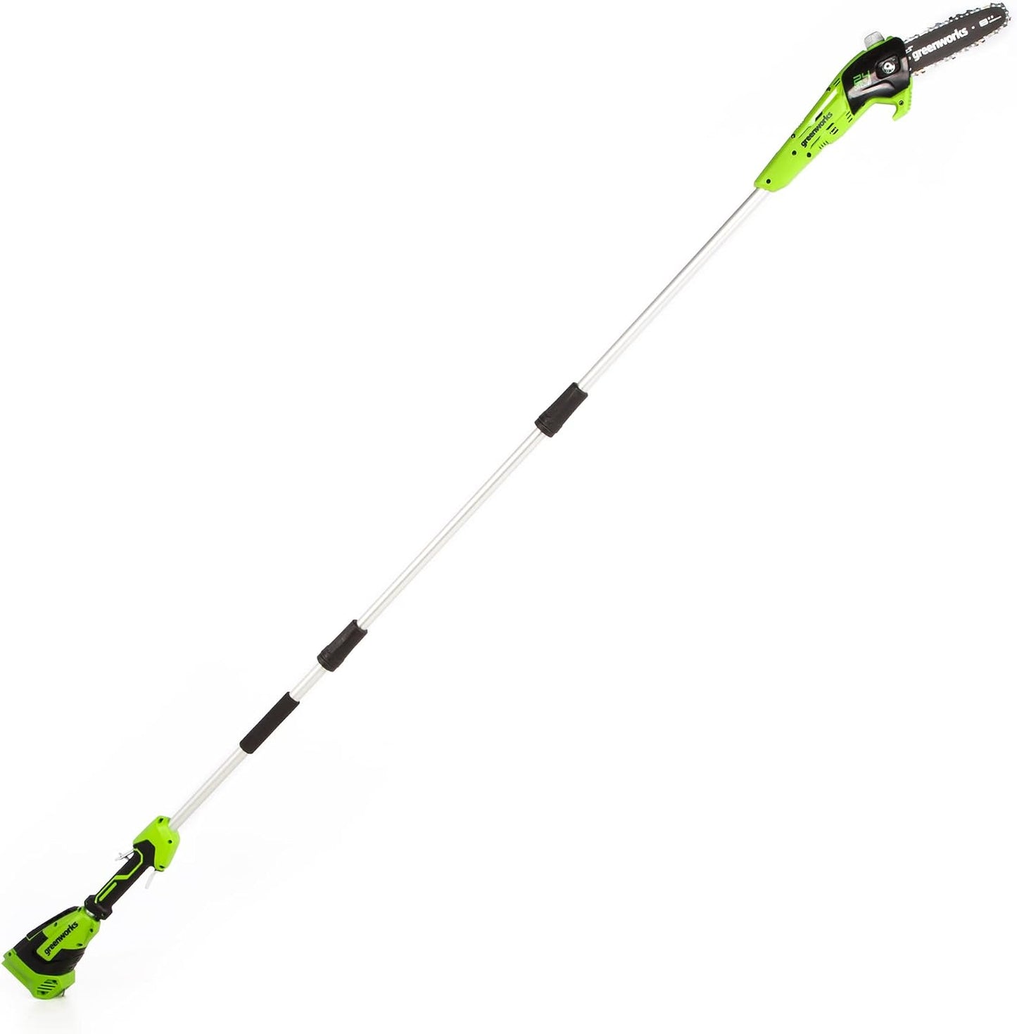 24V 8" Cordless Polesaw + 20" Pole Hedge Trimmer Combo (Great For Pruning and Trimming Branches / Shrubs), 2.0Ah Battery and Charger Included