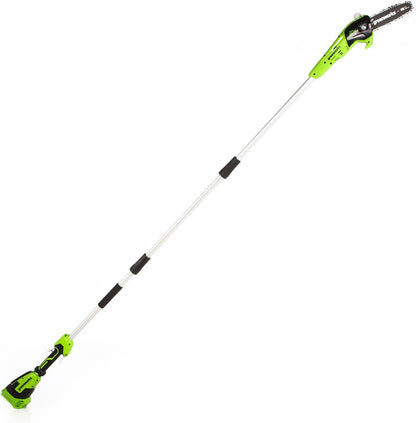 24V 8" Cordless Polesaw + 20" Pole Hedge Trimmer Combo (Great For Pruning and Trimming Branches / Shrubs), 2.0Ah Battery and Charger Included