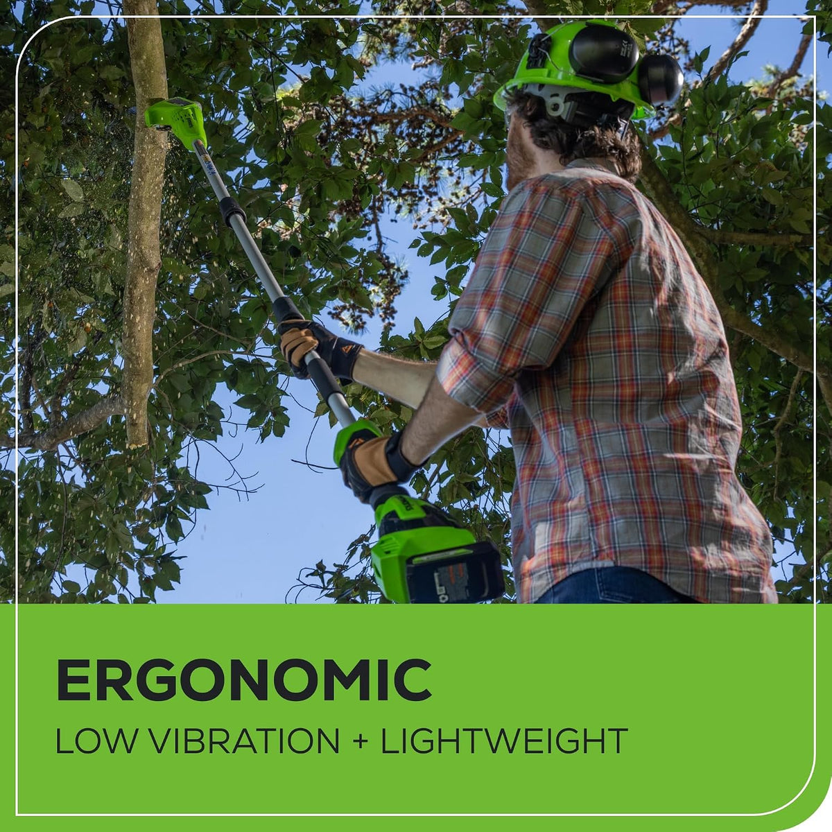 24V 8" Cordless Polesaw + 20" Pole Hedge Trimmer Combo (Great For Pruning and Trimming Branches / Shrubs), 2.0Ah Battery and Charger Included