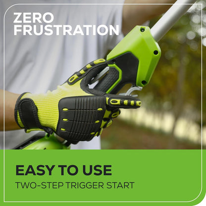 24V 8" Cordless Polesaw + 20" Pole Hedge Trimmer Combo (Great For Pruning and Trimming Branches / Shrubs), 2.0Ah Battery and Charger Included