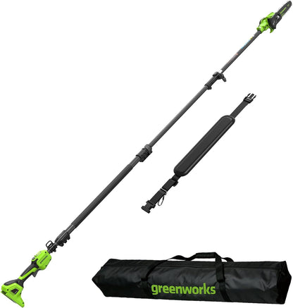 24V 8" Cordless Polesaw + 20" Pole Hedge Trimmer Combo (Great For Pruning and Trimming Branches / Shrubs), 2.0Ah Battery and Charger Included