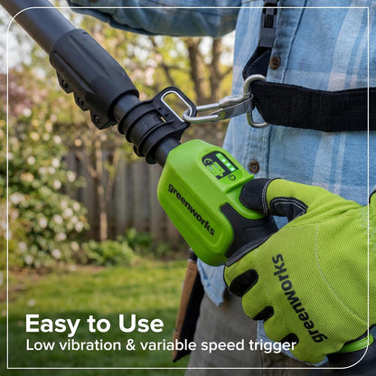 24V 8" Cordless Polesaw + 20" Pole Hedge Trimmer Combo (Great For Pruning and Trimming Branches / Shrubs), 2.0Ah Battery and Charger Included