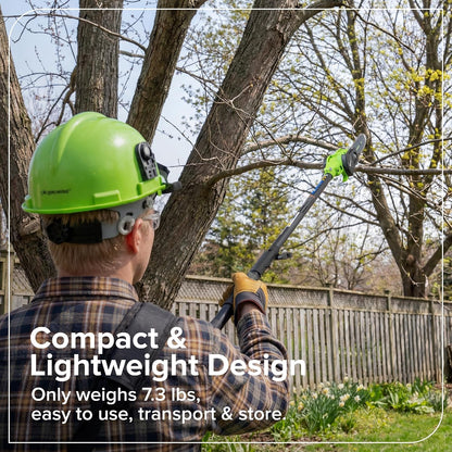 24V 8" Cordless Polesaw + 20" Pole Hedge Trimmer Combo (Great For Pruning and Trimming Branches / Shrubs), 2.0Ah Battery and Charger Included