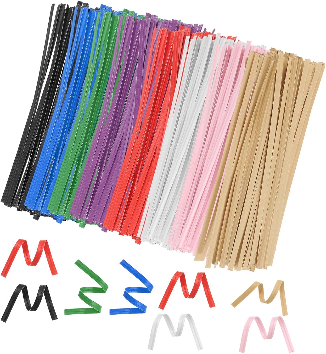 2" Kraft Paper Twist Ties, Metallic Twist Ties Reusable for Bakery, Candy Bags, Coffee Bags, Goodie Bags, Pack of 1000, White