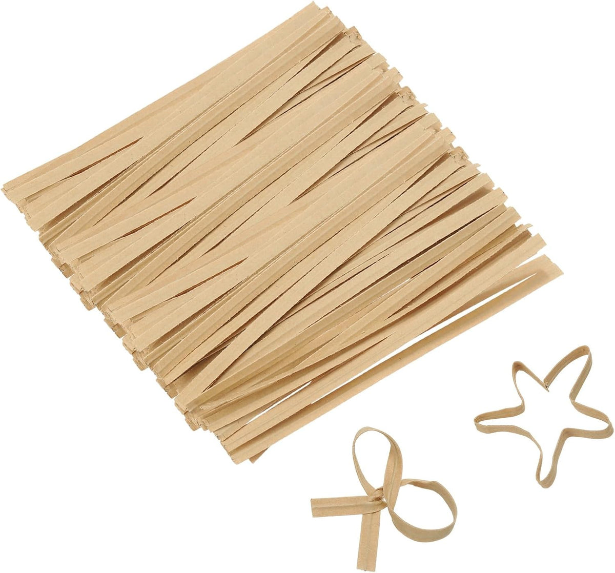 2" Kraft Paper Twist Ties, Metallic Twist Ties Reusable for Bakery, Candy Bags, Coffee Bags, Goodie Bags, Pack of 1000, White