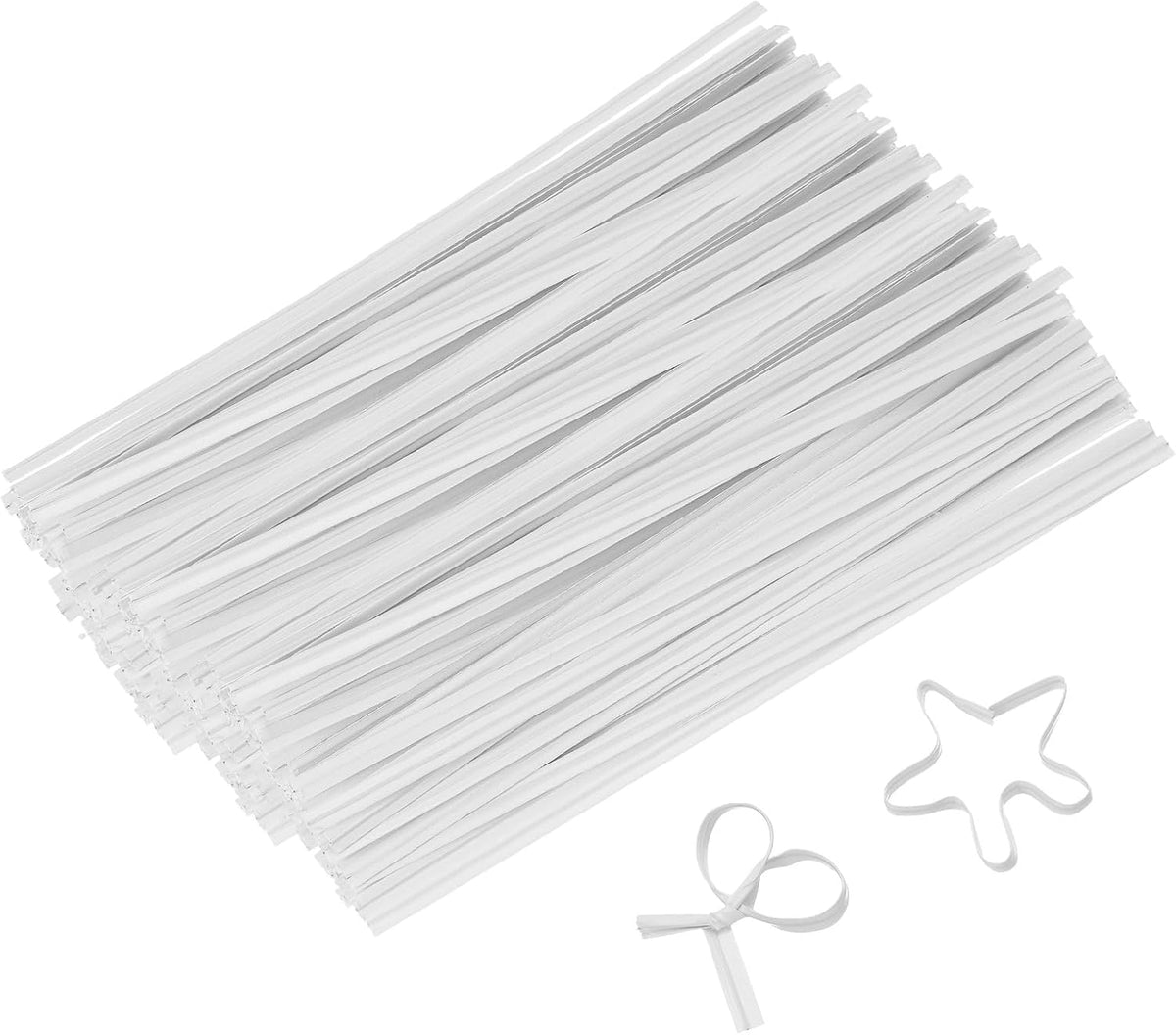 2" Kraft Paper Twist Ties, Metallic Twist Ties Reusable for Bakery, Candy Bags, Coffee Bags, Goodie Bags, Pack of 1000, White